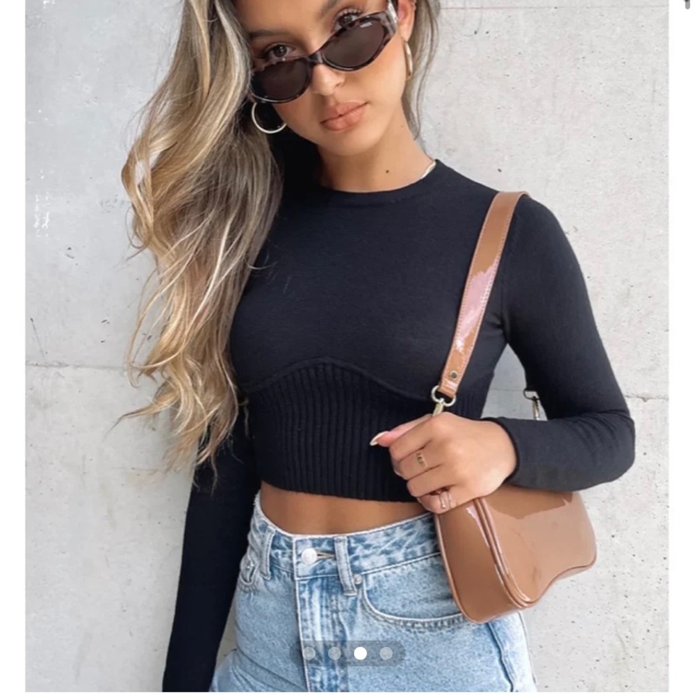 White Fox Take me Higher long sleeve crop